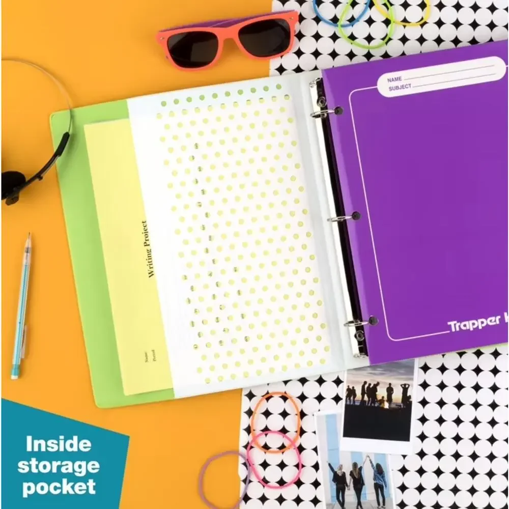 Mead Trapper Keeper Neon 90s Retro Cheetah Boombox Lisa Frank Binder/Folders-NEW